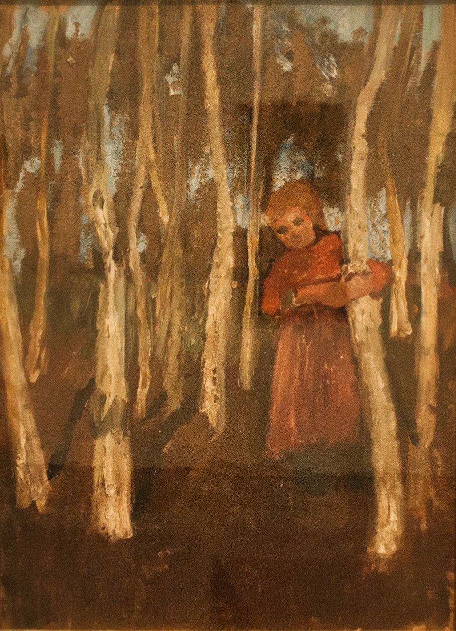 Meisje in een berkenbos door Paula Modersohn Becker