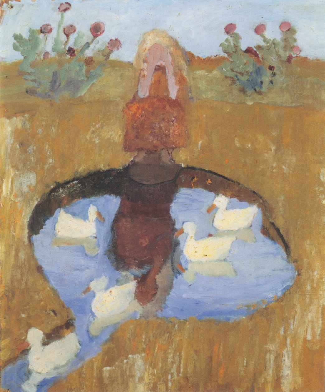Meisje bij de eendenvijver door Paula Modersohn Becker
