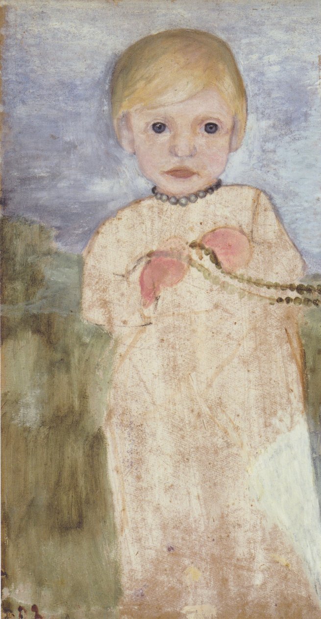 Mieke Vogeler met parelketting door Paula Modersohn Becker