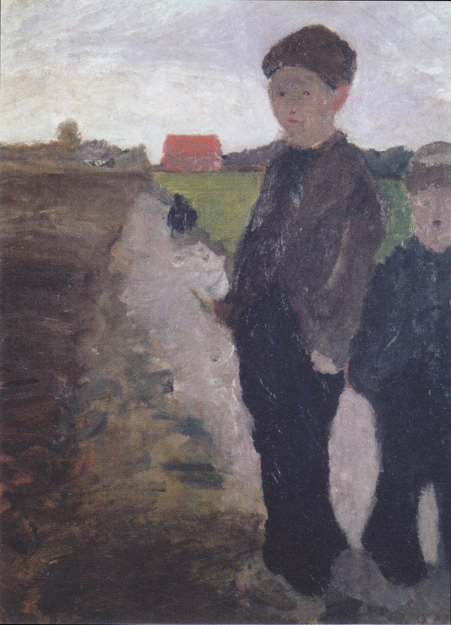 Twee jongens bij het moerkanaal door Paula Modersohn Becker