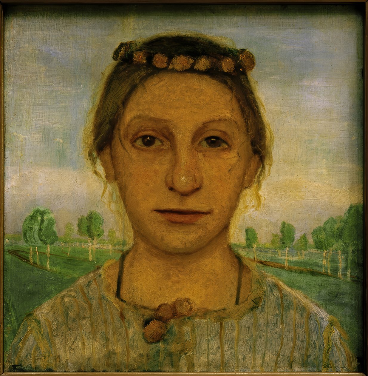 Portret van de Zus Herma door Paula Modersohn Becker
