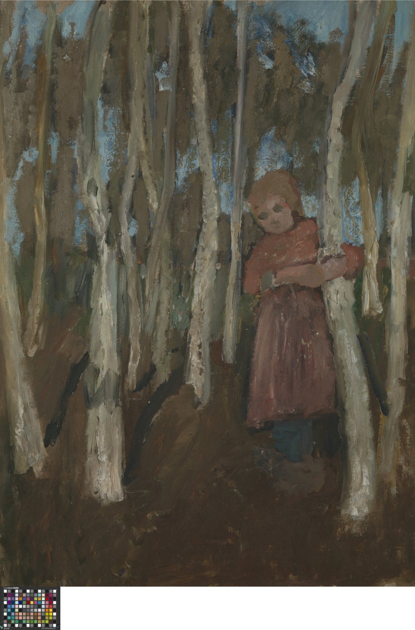 Meisje in een berkenbos door Paula Modersohn Becker