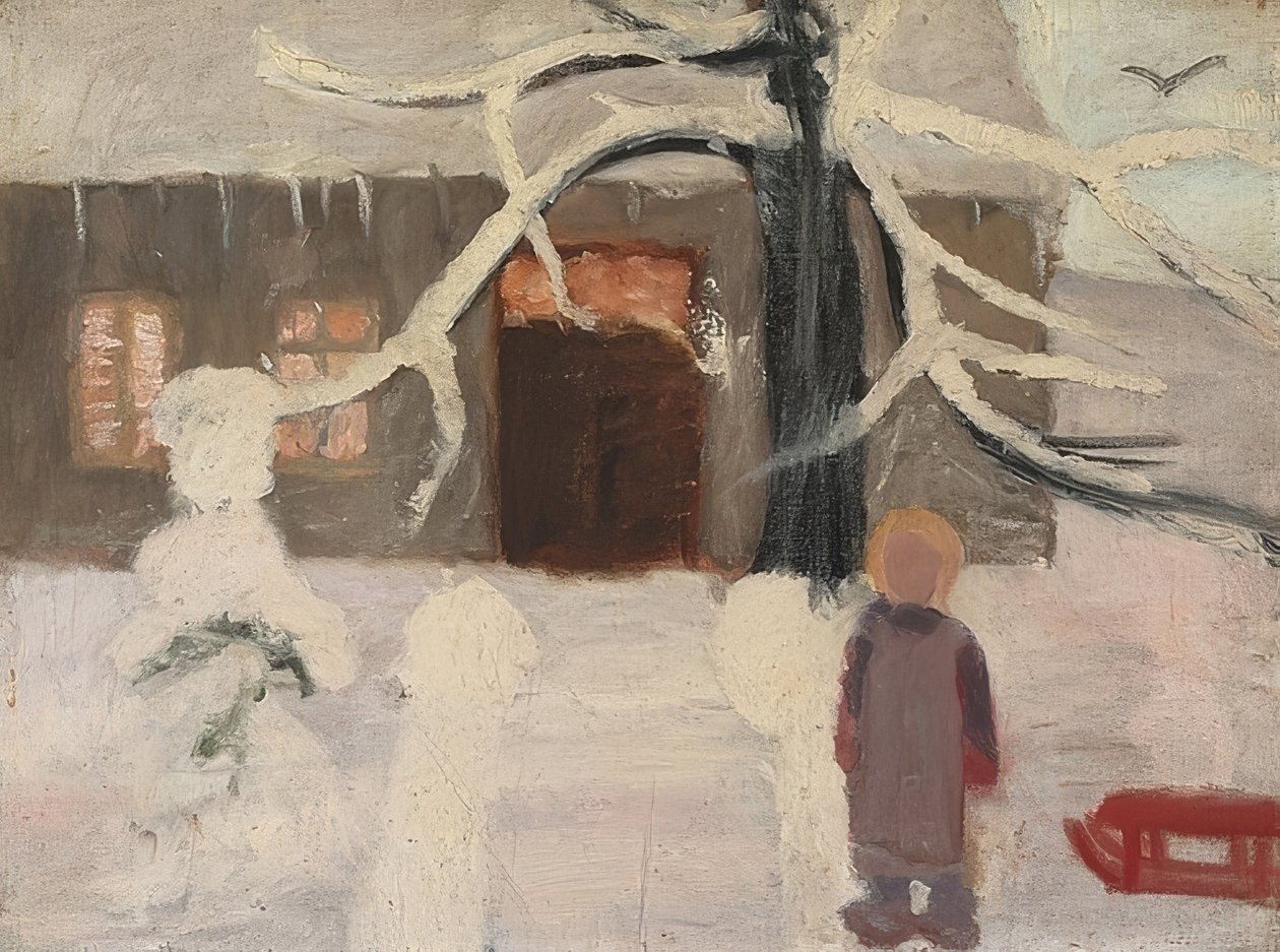 Jongen in de sneeuw door Paula Modersohn Becker