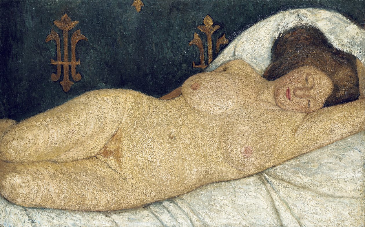 Liggende vrouwelijke naakt door Paula Modersohn Becker