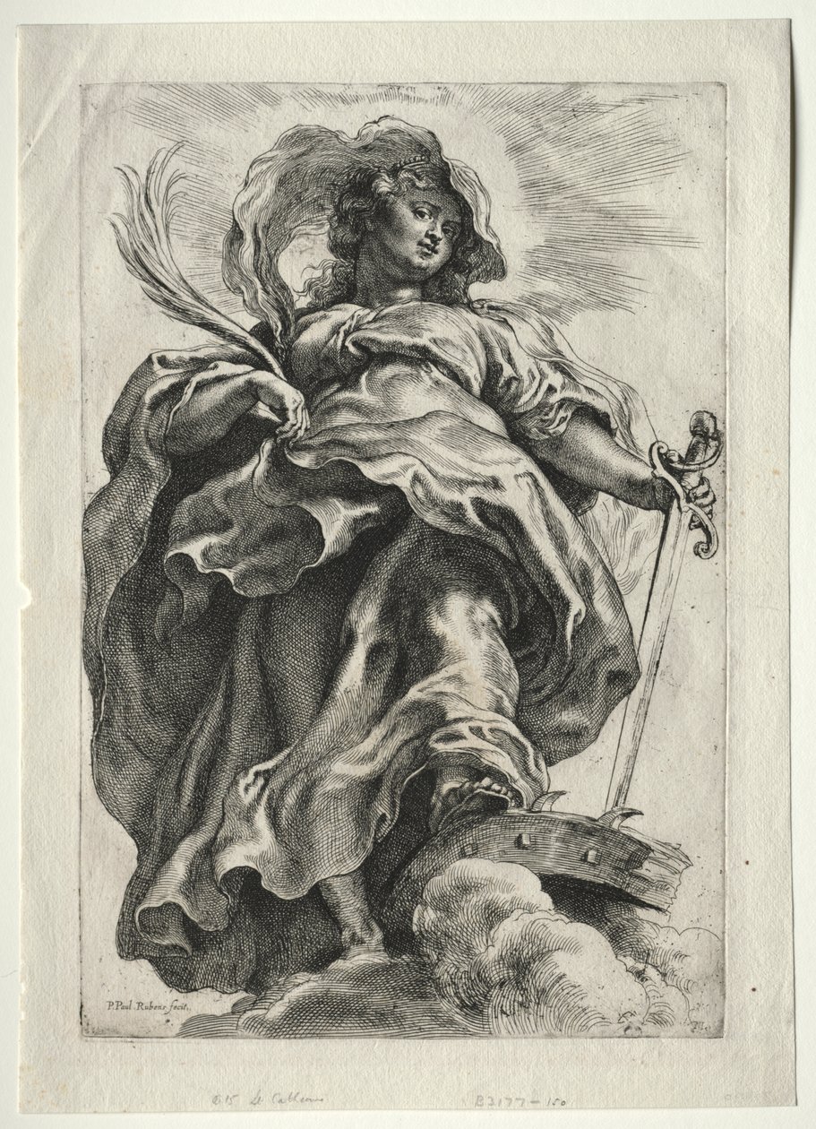St. Catharina in de wolken door Paulus Moreelse