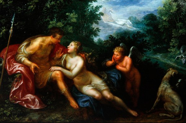 Venus en Adonis door Paulus Moreelse