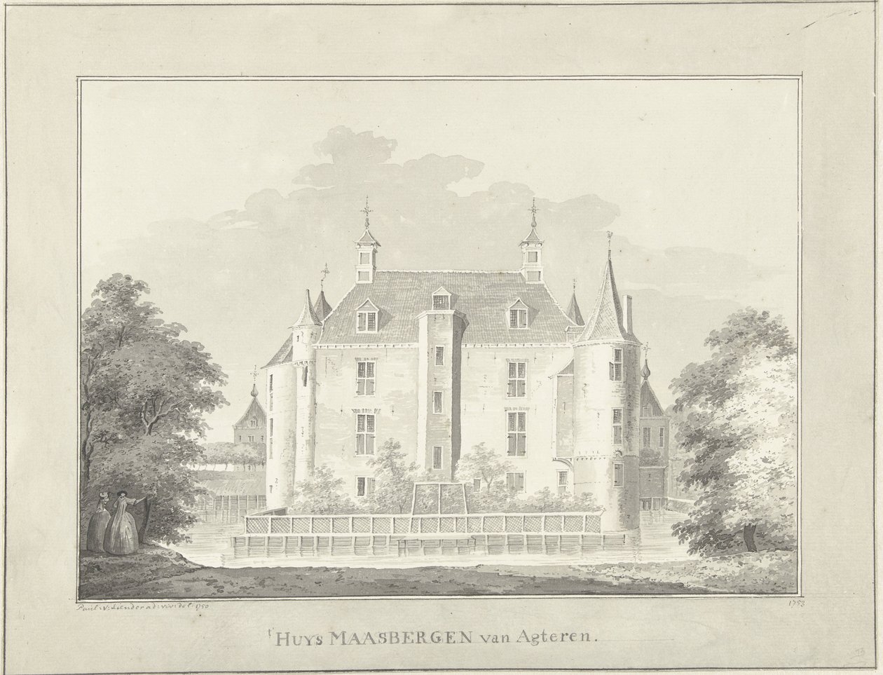 Het Huis Maarsbergen, van achteren door Paulus van Liender