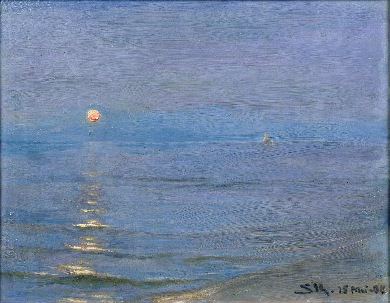Zomeravond, Skagen, 1908 door Peder Severin Krøyer