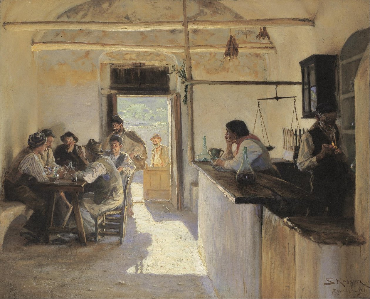 Osteria in Ravello door Peder Severin Krøyer