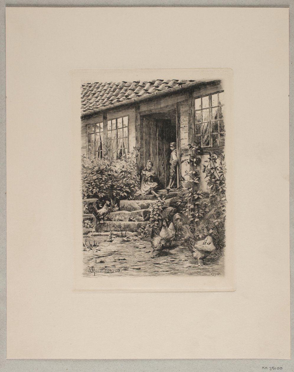 Kinderen op de trap door Peder Monsted