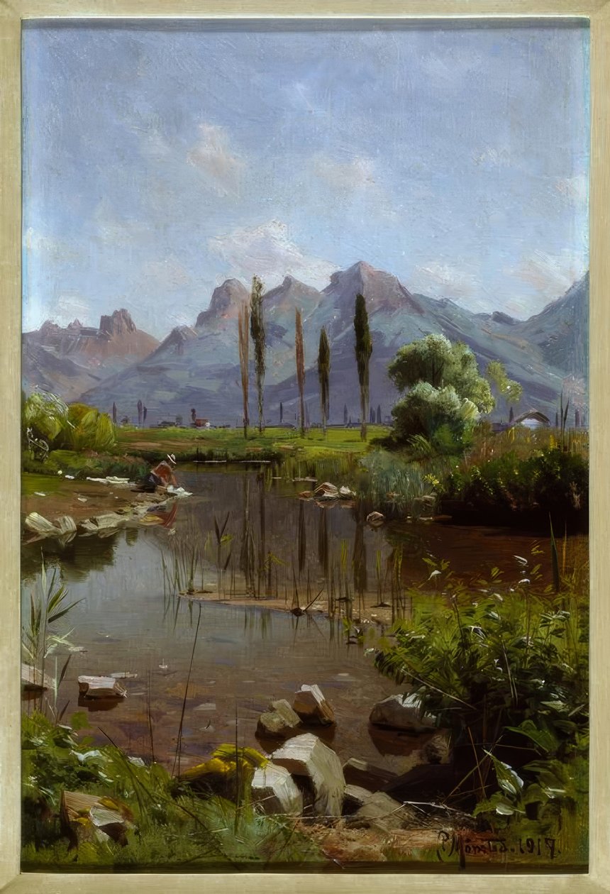 Oever van het meer van Genève door Peder Monsted