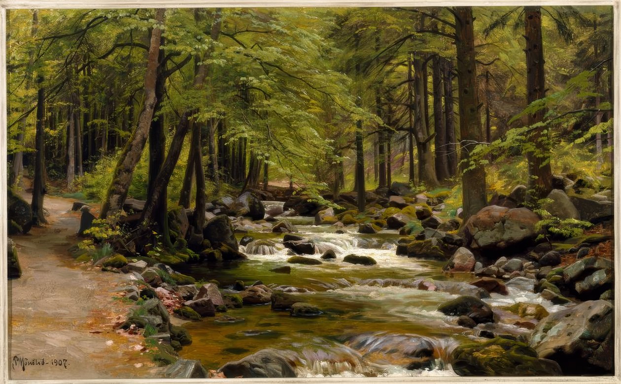 Bosbeek in de lente door Peder Monsted