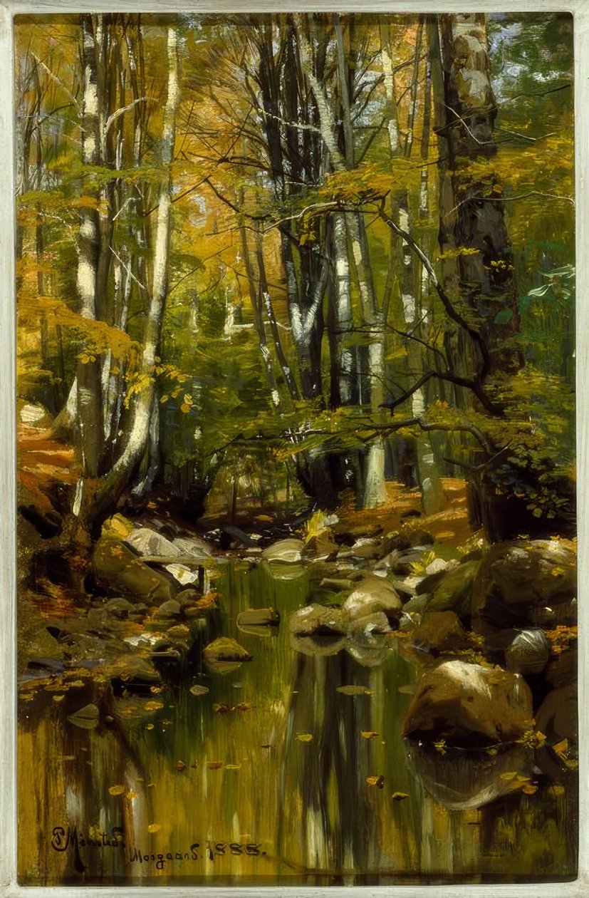 Bosbeek in de late zomer door Peder Monsted