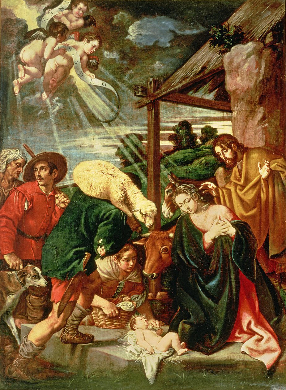 Aanbidding van de herders, 17e eeuw door Pedro Orrente