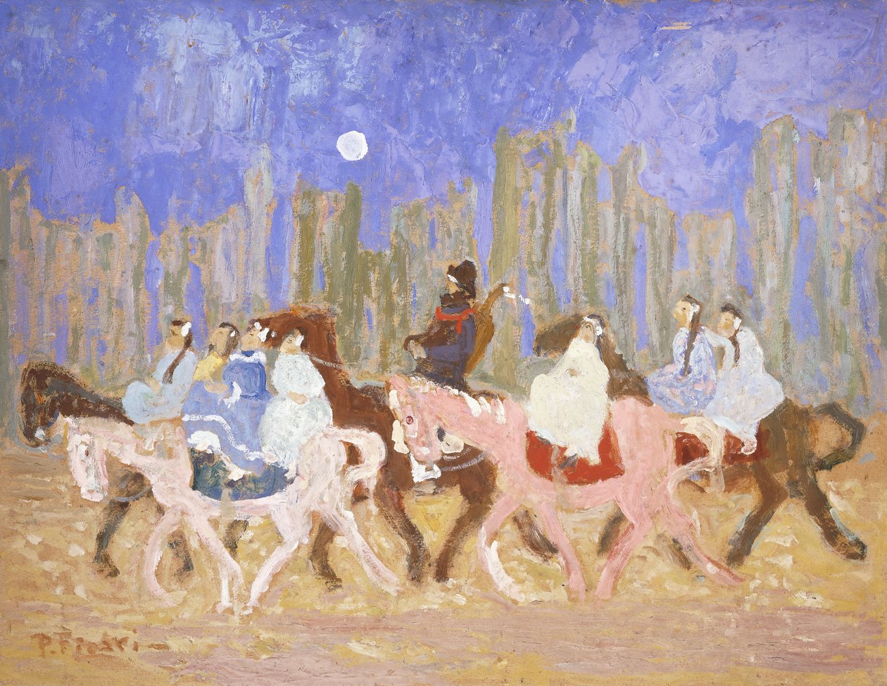 Naar het Feest; A la Fiesta door Pedro Figari
