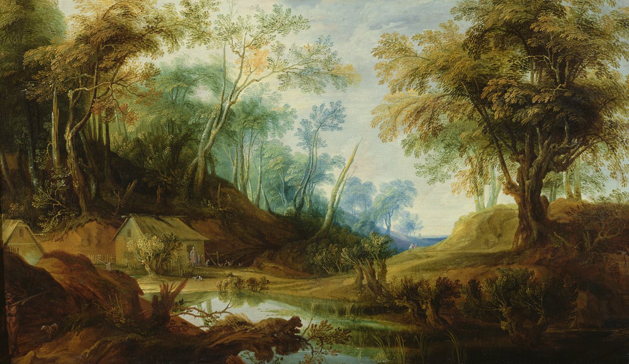 Boslandschap met een Vijver door Peeter Snayers