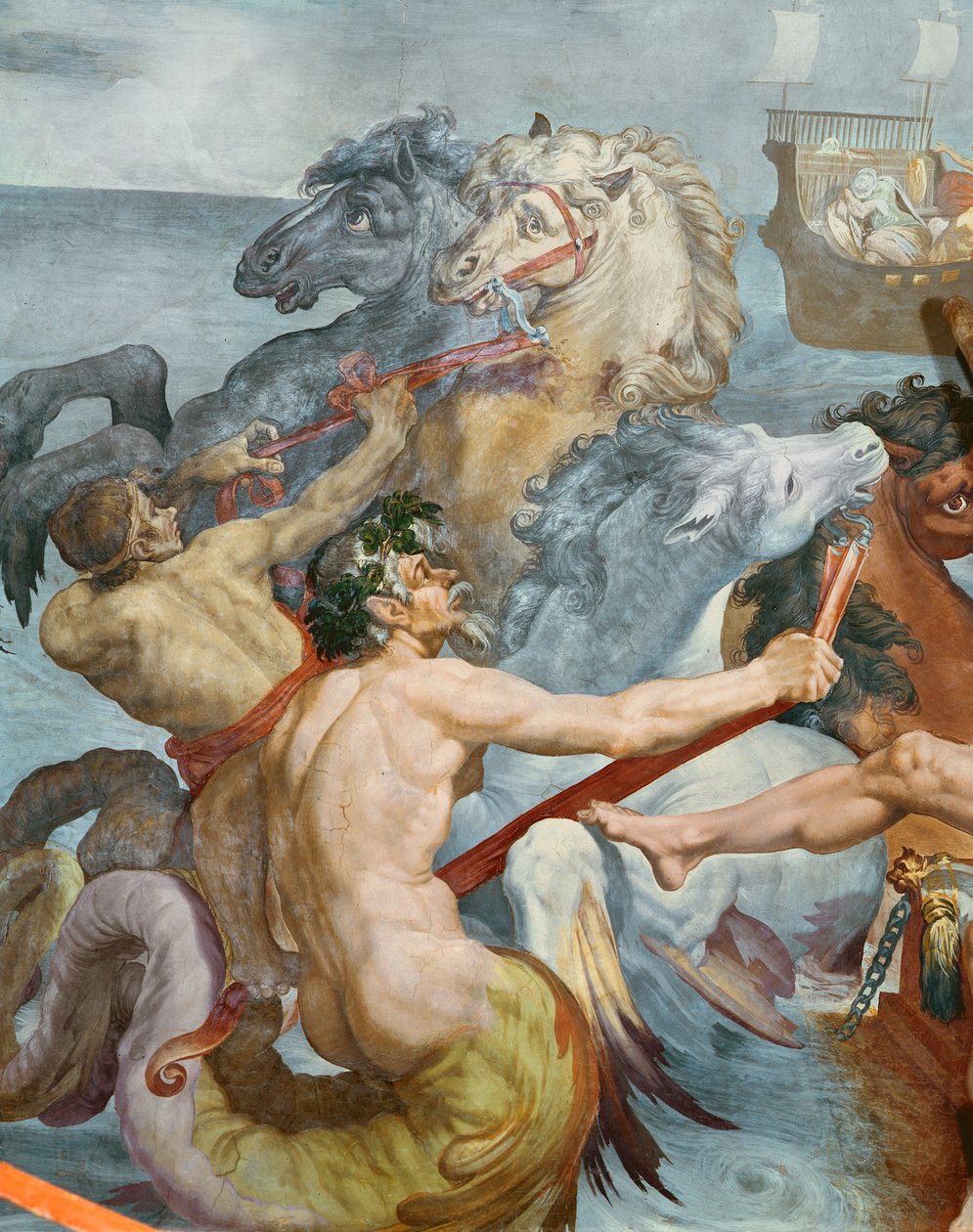 De Odyssee, detail van de Tritons en de paarden van Neptunus