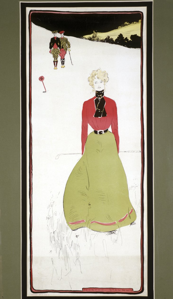 Dame golfer in historische kleding door Penrhyn Stanlaws