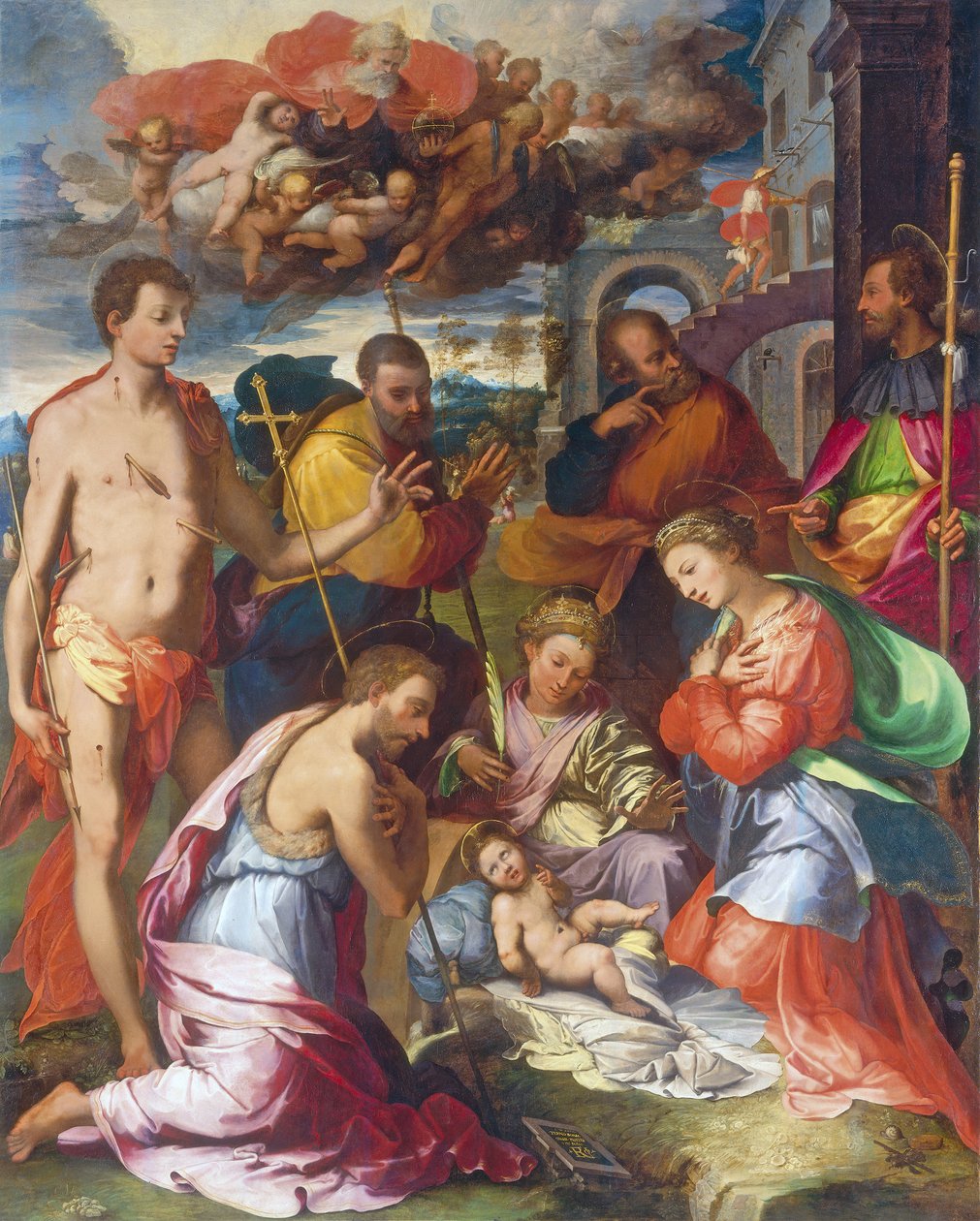 De geboorte van Christus door Perino del Vaga