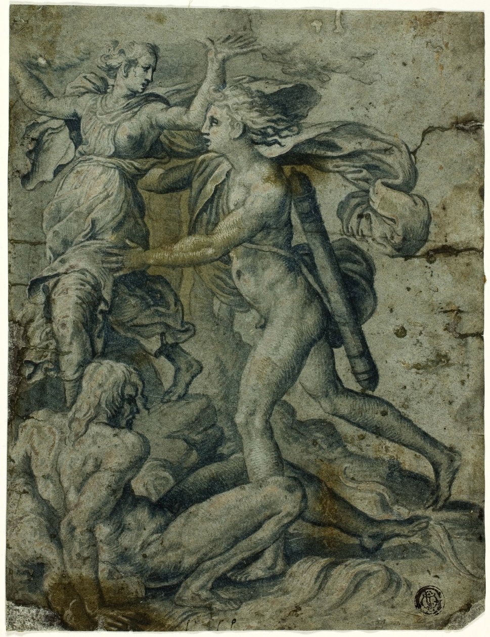 Apollo en Daphne door Perino del Vaga