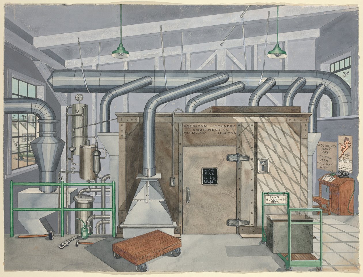 Exterieur Zandstralen Kamer, 1935 door Perkins Harnly