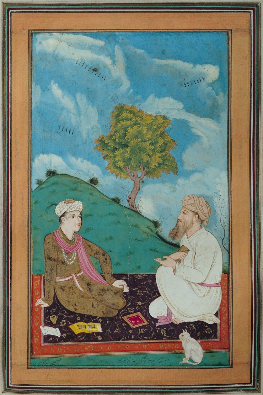 Ms D-181 fol.9 Een leraar en zijn leerling, 1674 door Persian School