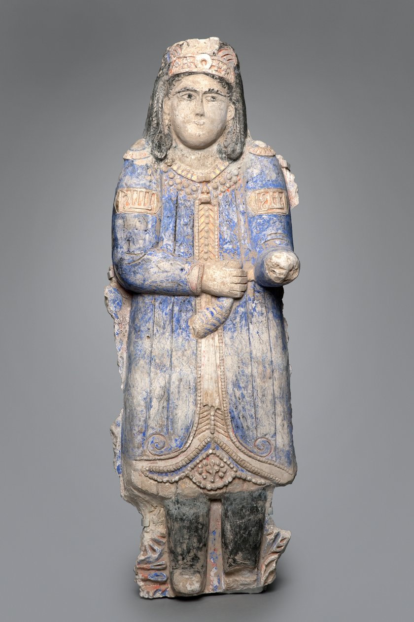 Beeld van een hoveling uit een paleisfries, Seltsjoekse Dynastie, 1150-1250 door Persian School
