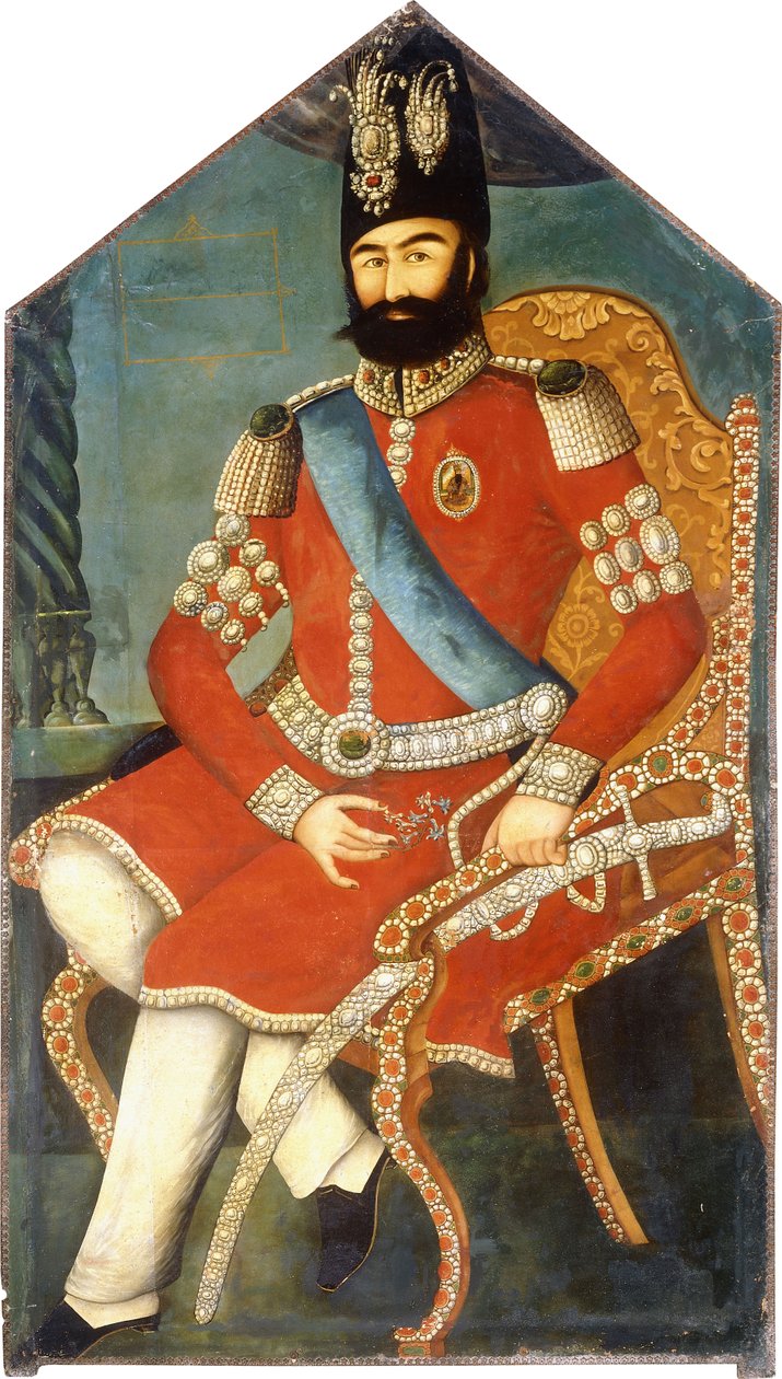 Portret van Muhammad Shah, ca. 1850 door Persian School