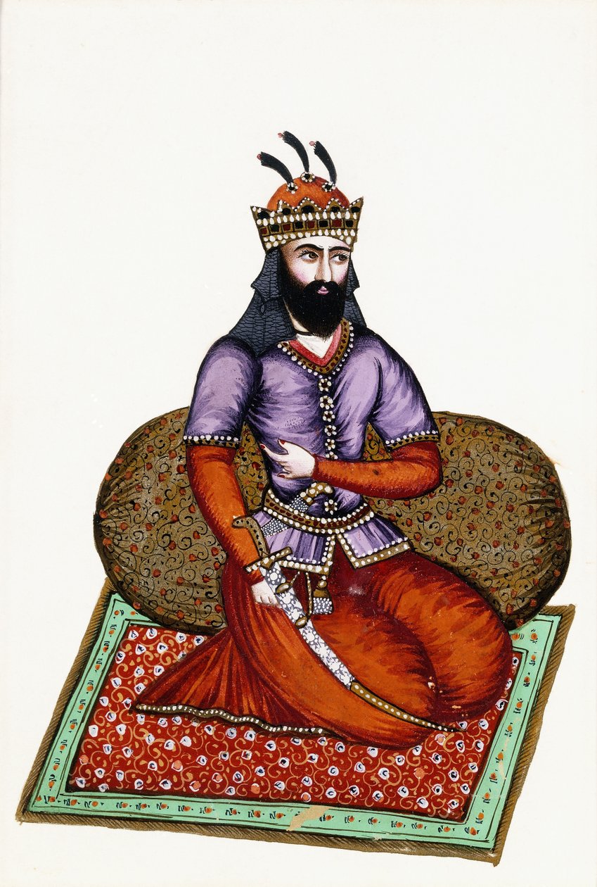 Portret van Shah Garshab, 19e eeuw door Persian School