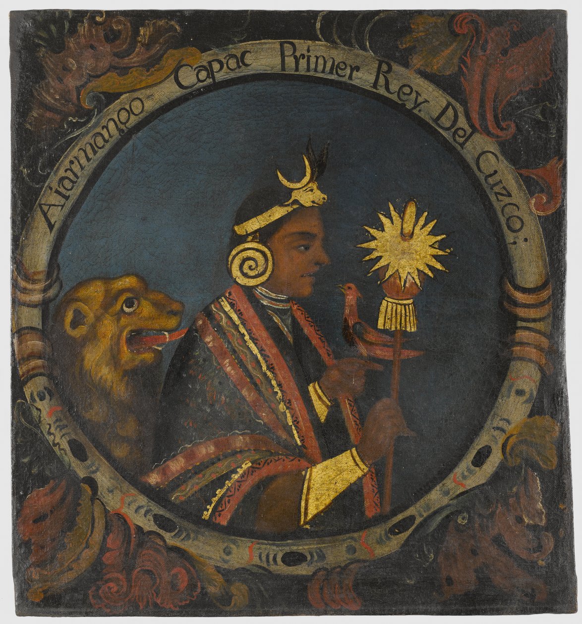 Manco Capac, 1e Inca koning, midden 18e eeuw door Peruvian School