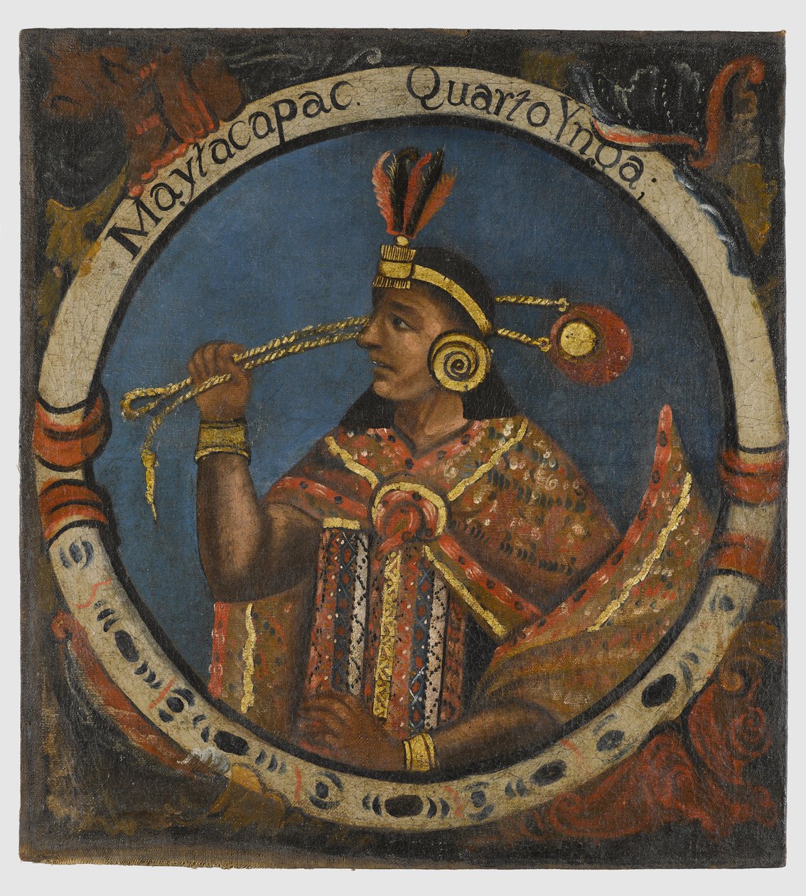 Mayta Capac, vierde Inca-koning, midden 18e eeuw door Peruvian School