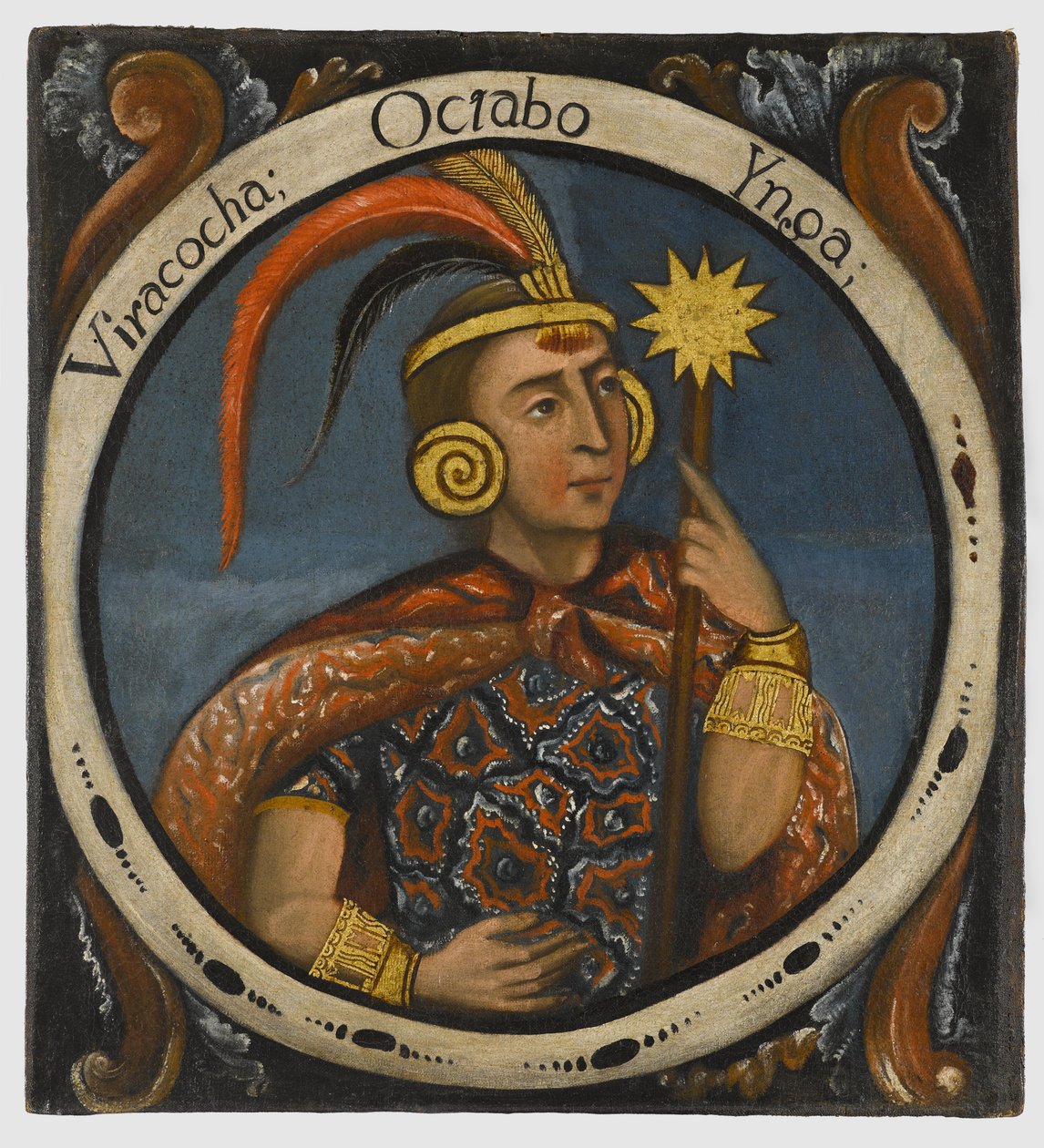 Viracocha, achtste Inca-koning, midden 18e eeuw door Peruvian School