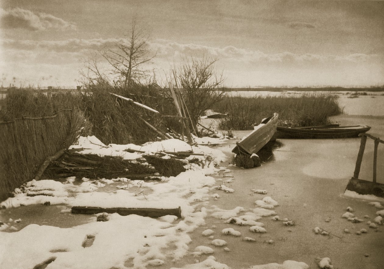 De eerste vorst, Leven en Landschap op de Norfolk Broads, ca. 1886 door Peter Emerson und Thomas Goodall