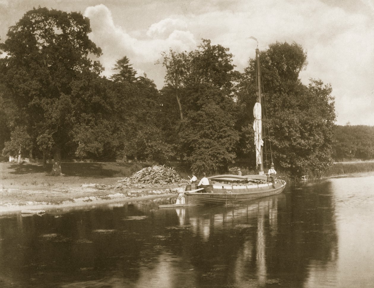 De rivier Bune bij Coltshall, Leven en landschap op de Norfolk Broads, c.1886 door Peter Emerson und Thomas Goodall
