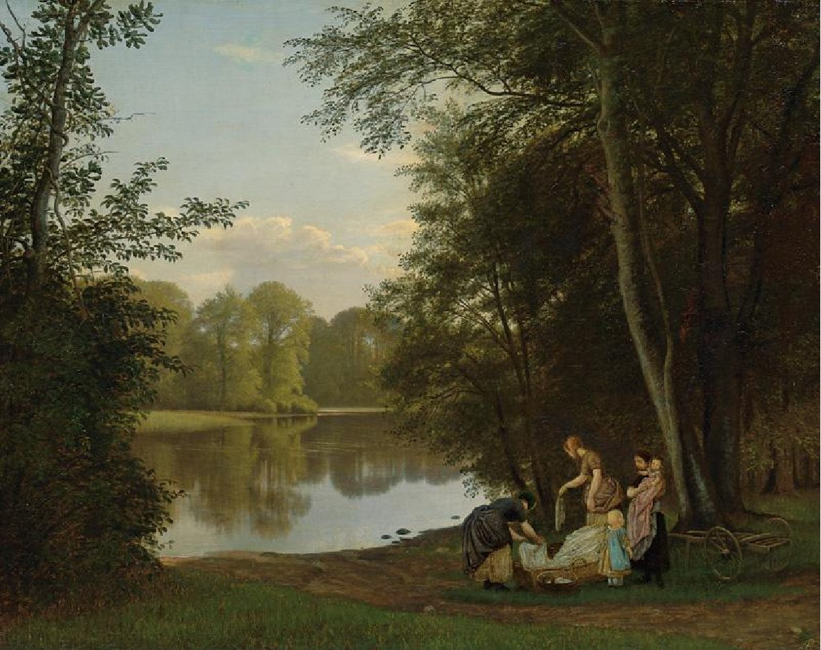 De dorpsvijver in Hellebaek door Peter Christian Skovgaard