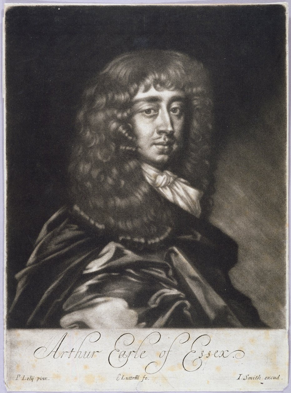 Arthur Capel, graaf van Essex, gegraveerd door Edward Luttrell en John Smith (mezzotint) door Peter Lely