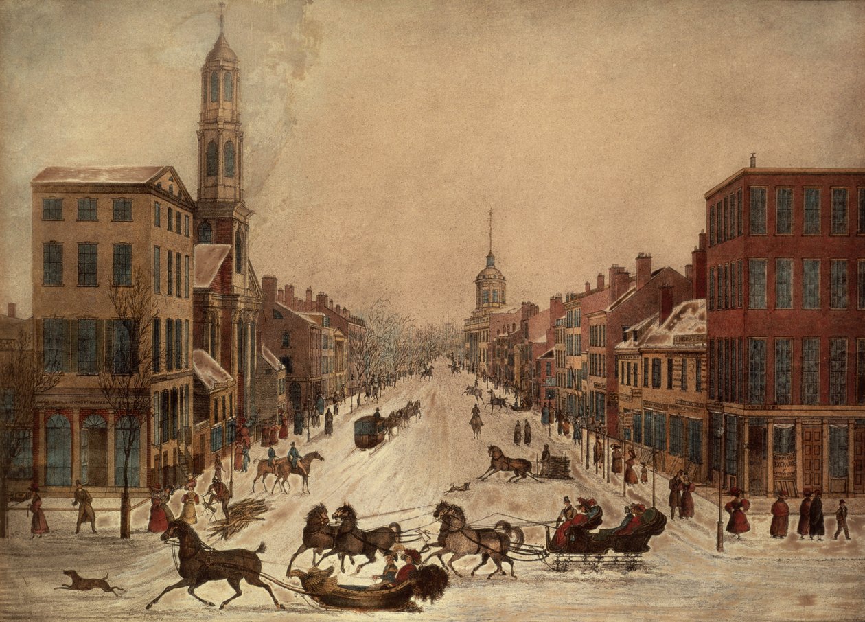 Wall Street in de winter door Peter Maverick