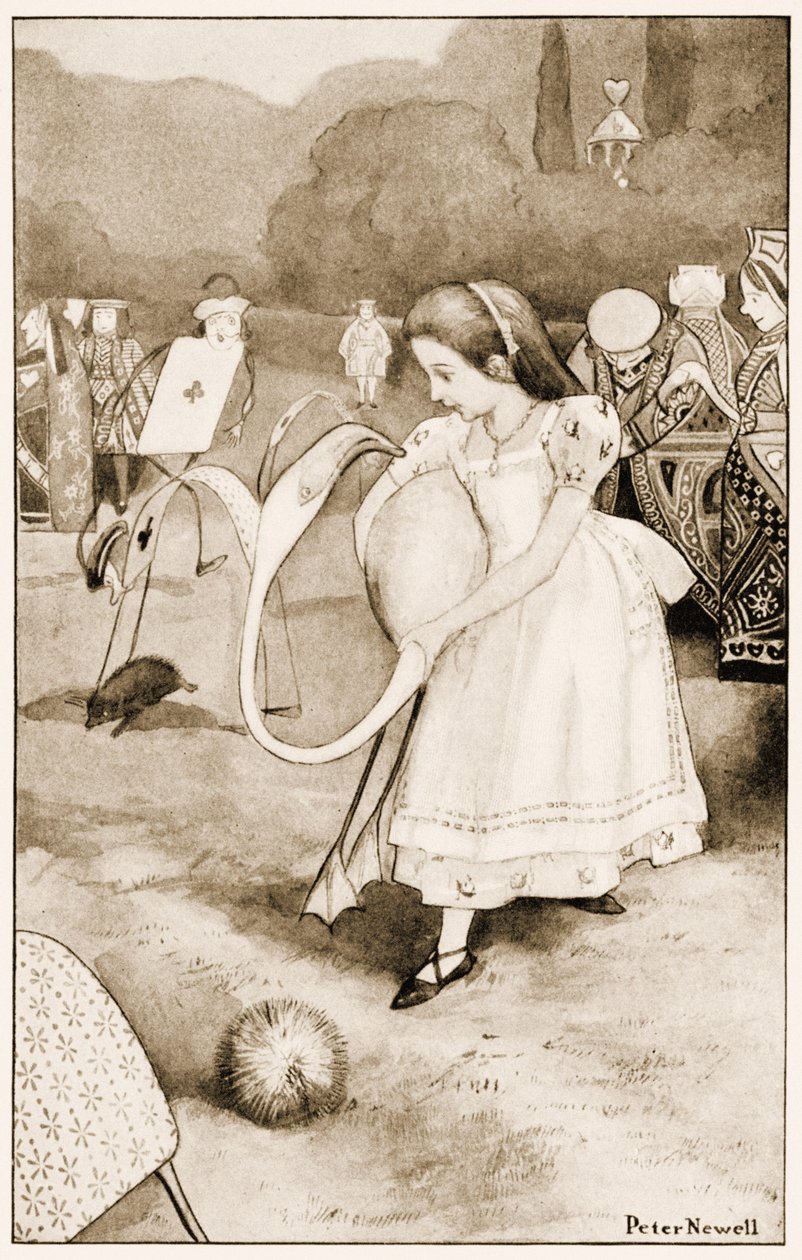 "Het zou zich omdraaien en naar haar gezicht kijken", illustratie voor Lewis Carrolls Alice
