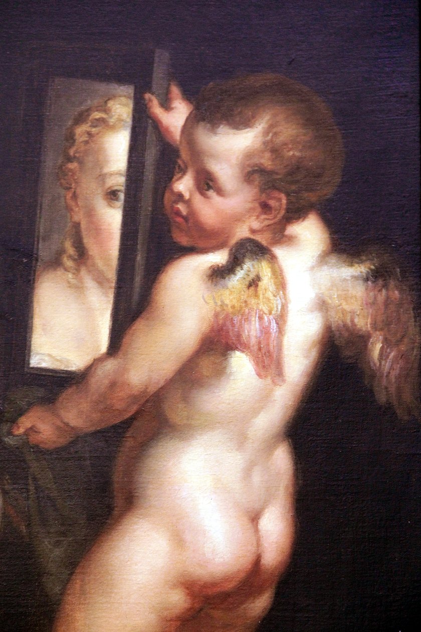 Cupido met een Spiegel (detail) door Peter Paul Rubens