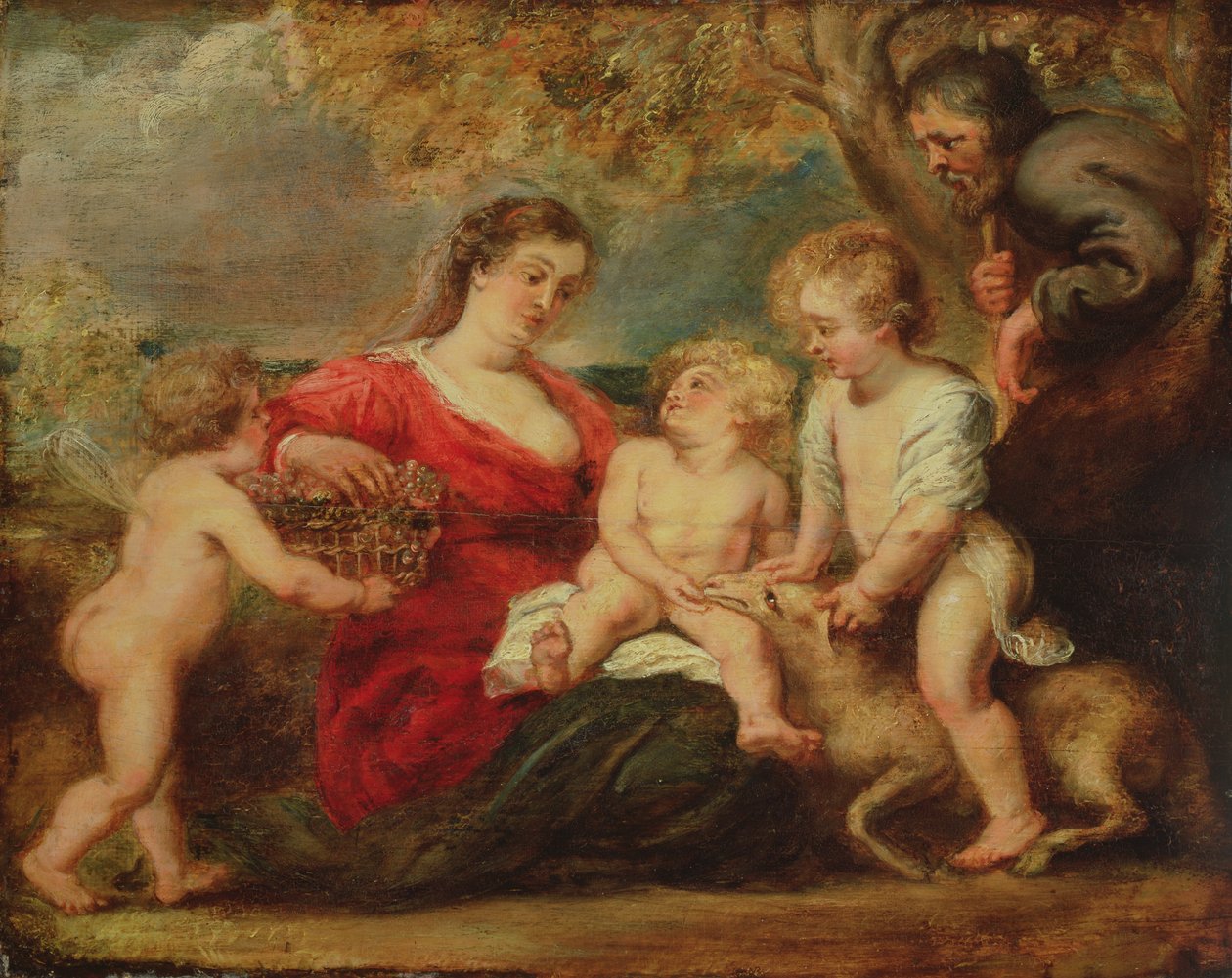 Heilige Familie in een landschap door Peter Paul Rubens