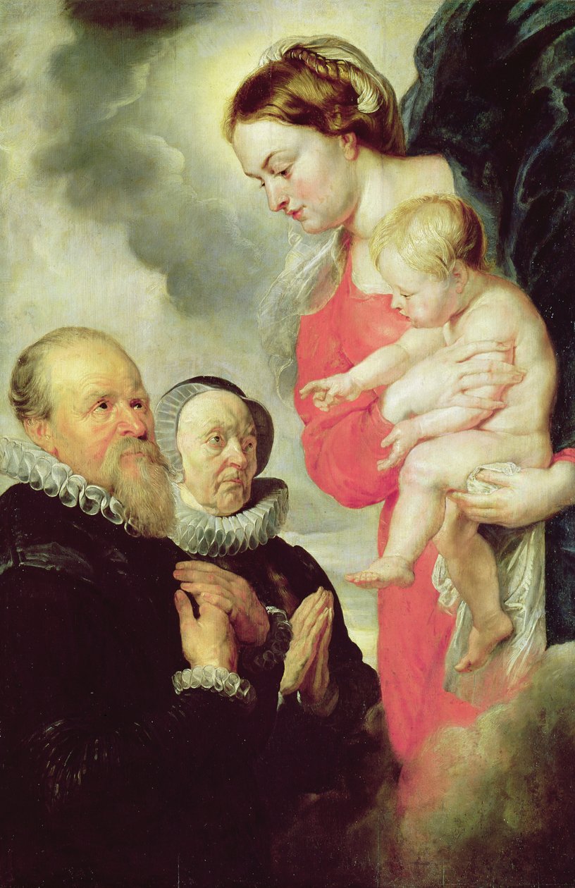 Madonna en Kind met de schenkers Alexandre Goubeau en zijn vrouw Anne Antoni door Peter Paul Rubens