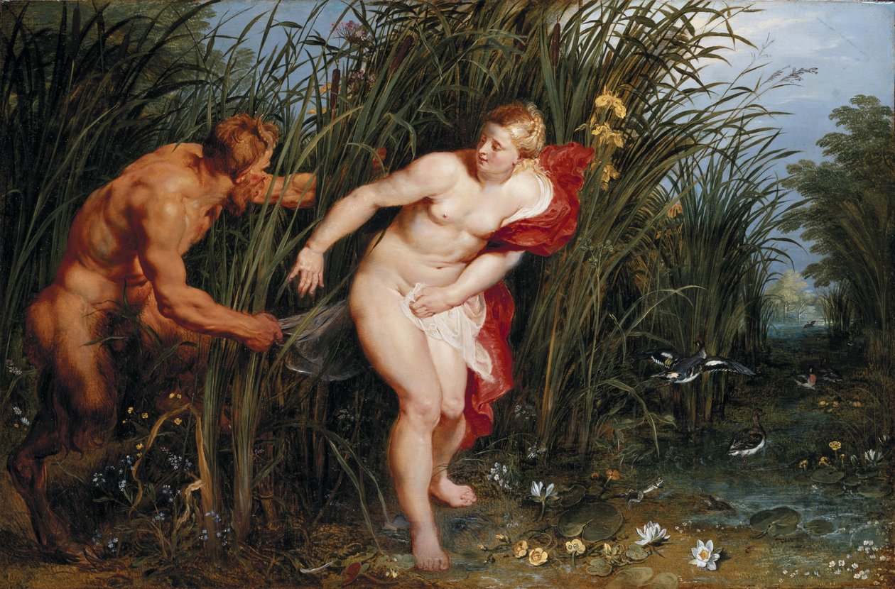 Pan en Syrinx door Peter Paul Rubens