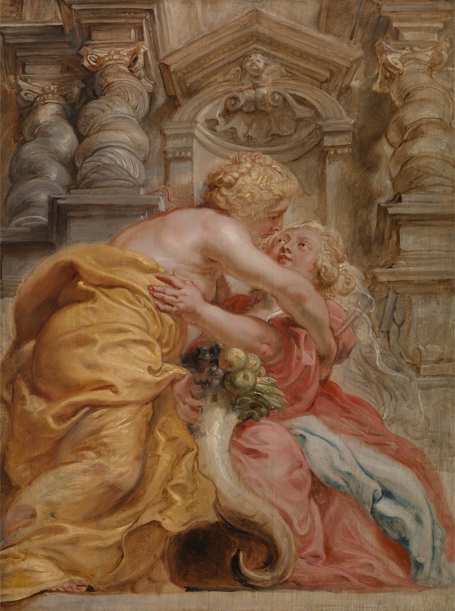 Vrede omarmt overvloed door Peter Paul Rubens