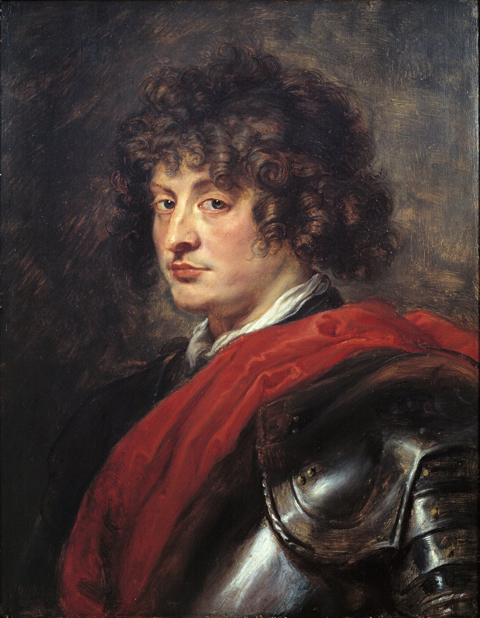 Portret van een jonge man in harnas, ca. 1620 door Peter Paul Rubens