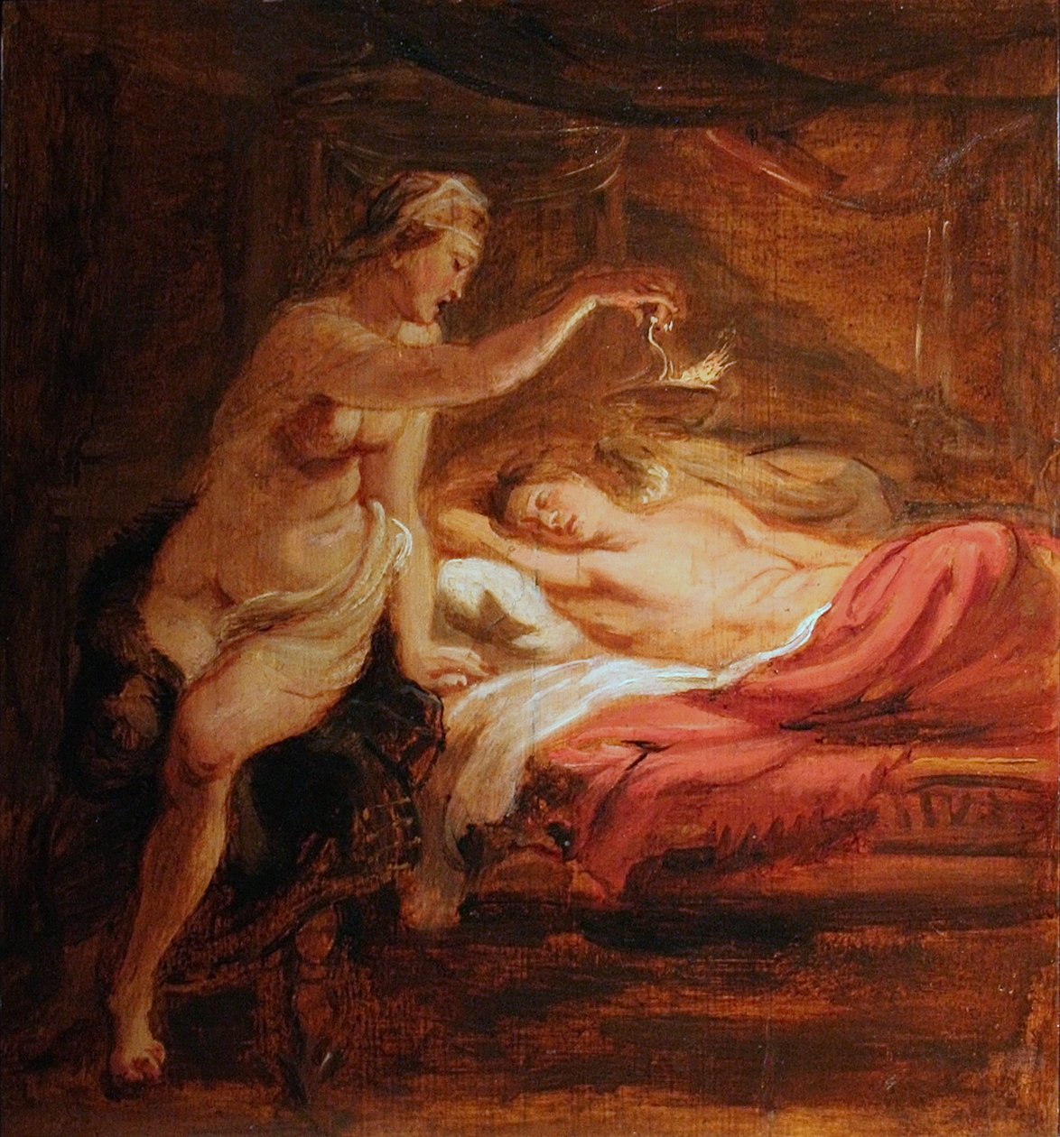 Psyche en de slapende Amor door Peter Paul Rubens