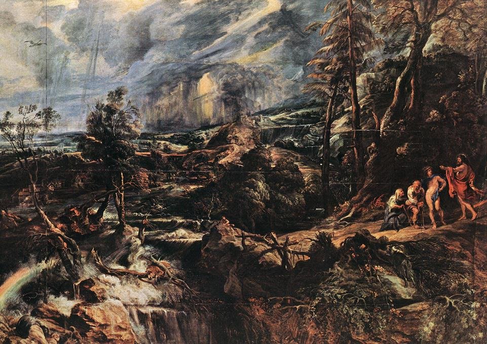 Stormachtig landschap door Peter Paul Rubens