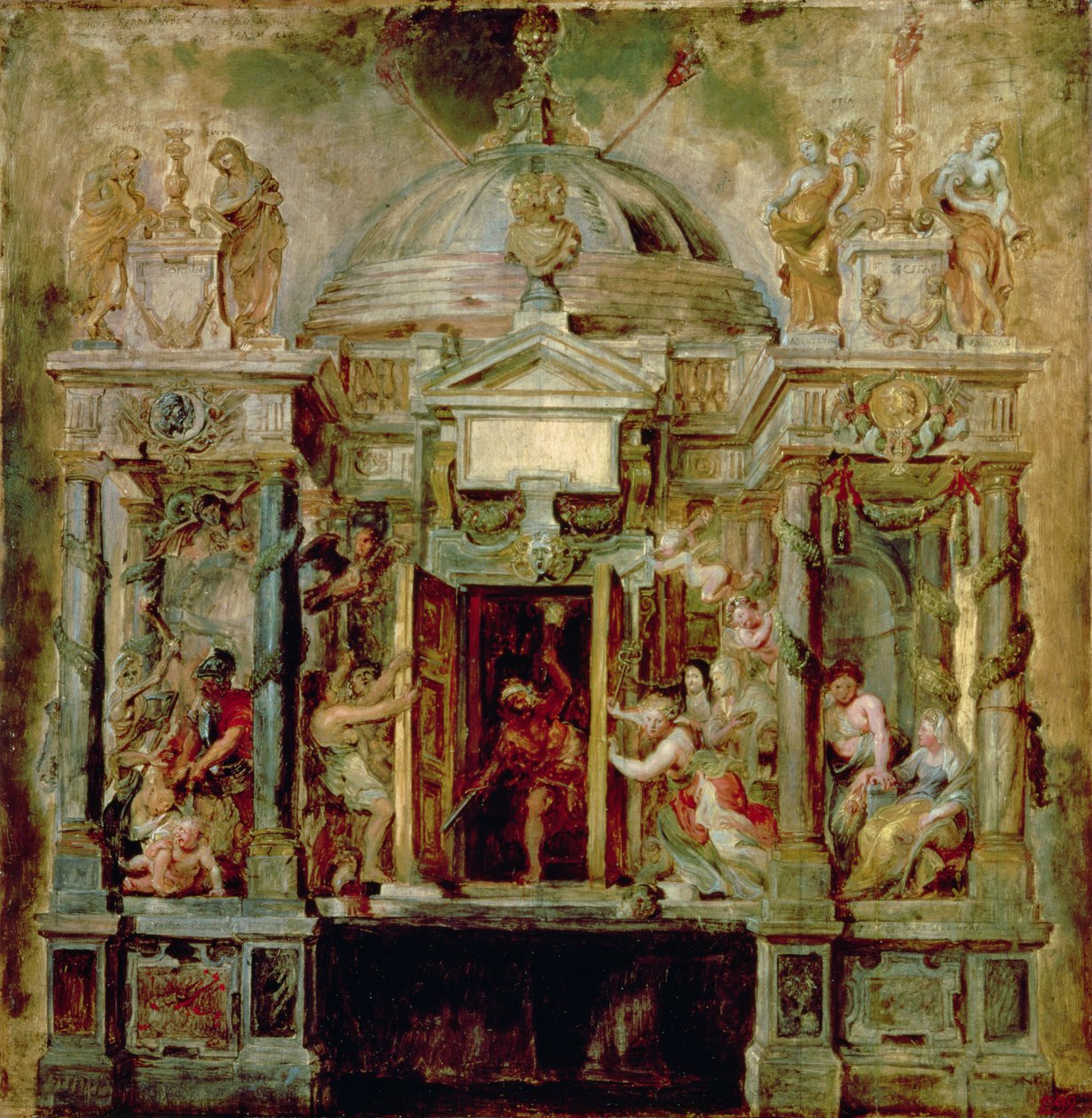 Tempel van Janus, 1630s door Peter Paul Rubens