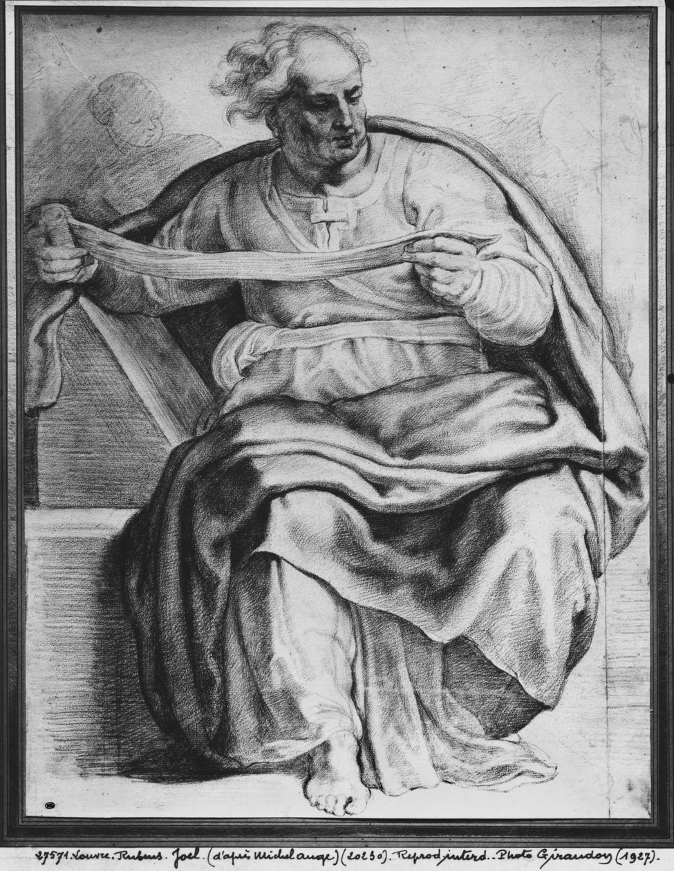 De Profeet Joël, naar Michelangelo Buonarroti door Peter Paul Rubens