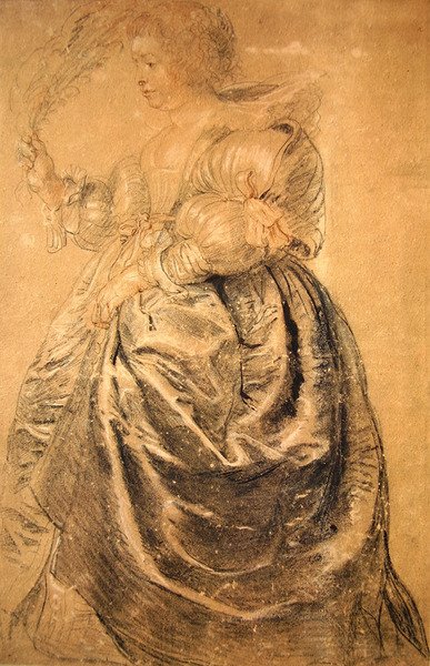 Vrouw met een waaier door Peter Paul Rubens