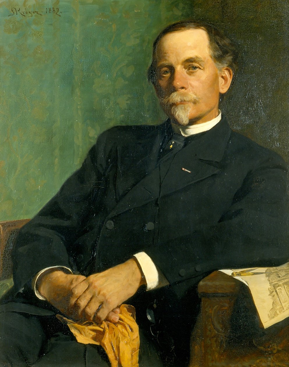 Architect, Professor F. Meldahl zittend door Peder Severin Krøyer